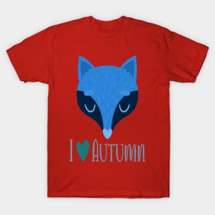 BLUE I LOVE AUTUMN FOX T-Shirt